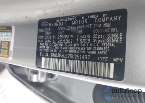 2024 Hyundai Tucson Xrt z USA, uszkodzony, nr VIN KM8JF3DE2RU291497